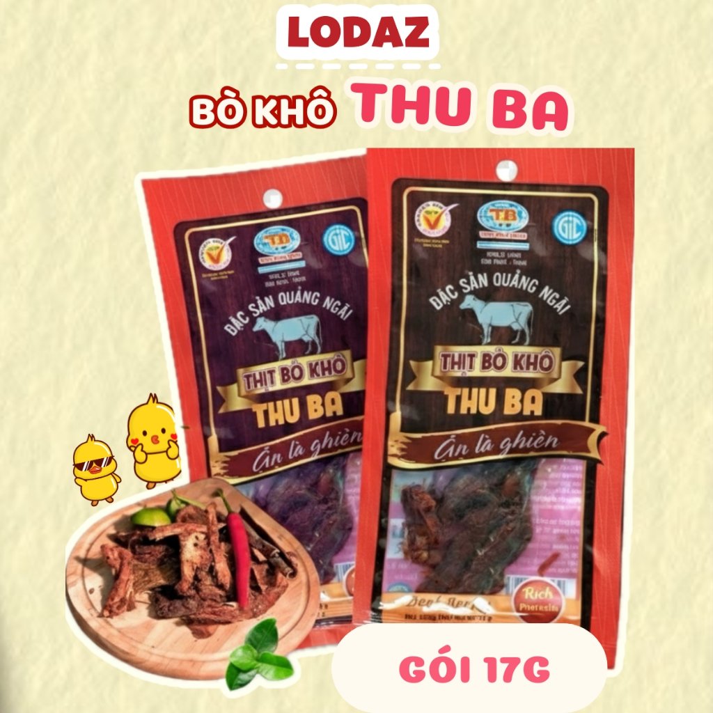 Miếng bò khô Thu Ba cay, thớ thịt bò