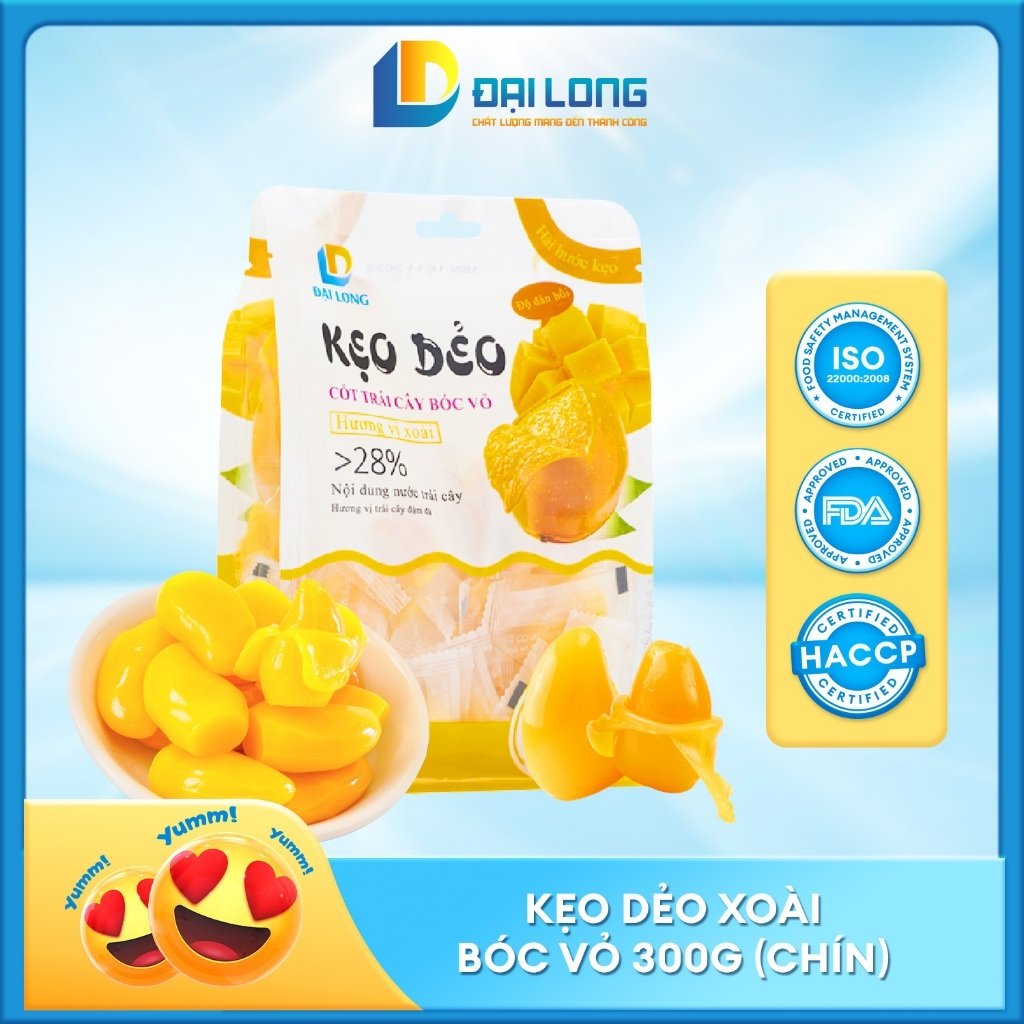 Túi kẹo dẻo xoài bóc vỏ Đại Long vị xoài chín 300g