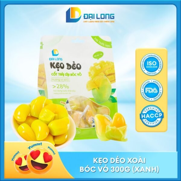 Túi kẹo dẻo xoài bóc vỏ Đại Long vị xoài xanh 300g