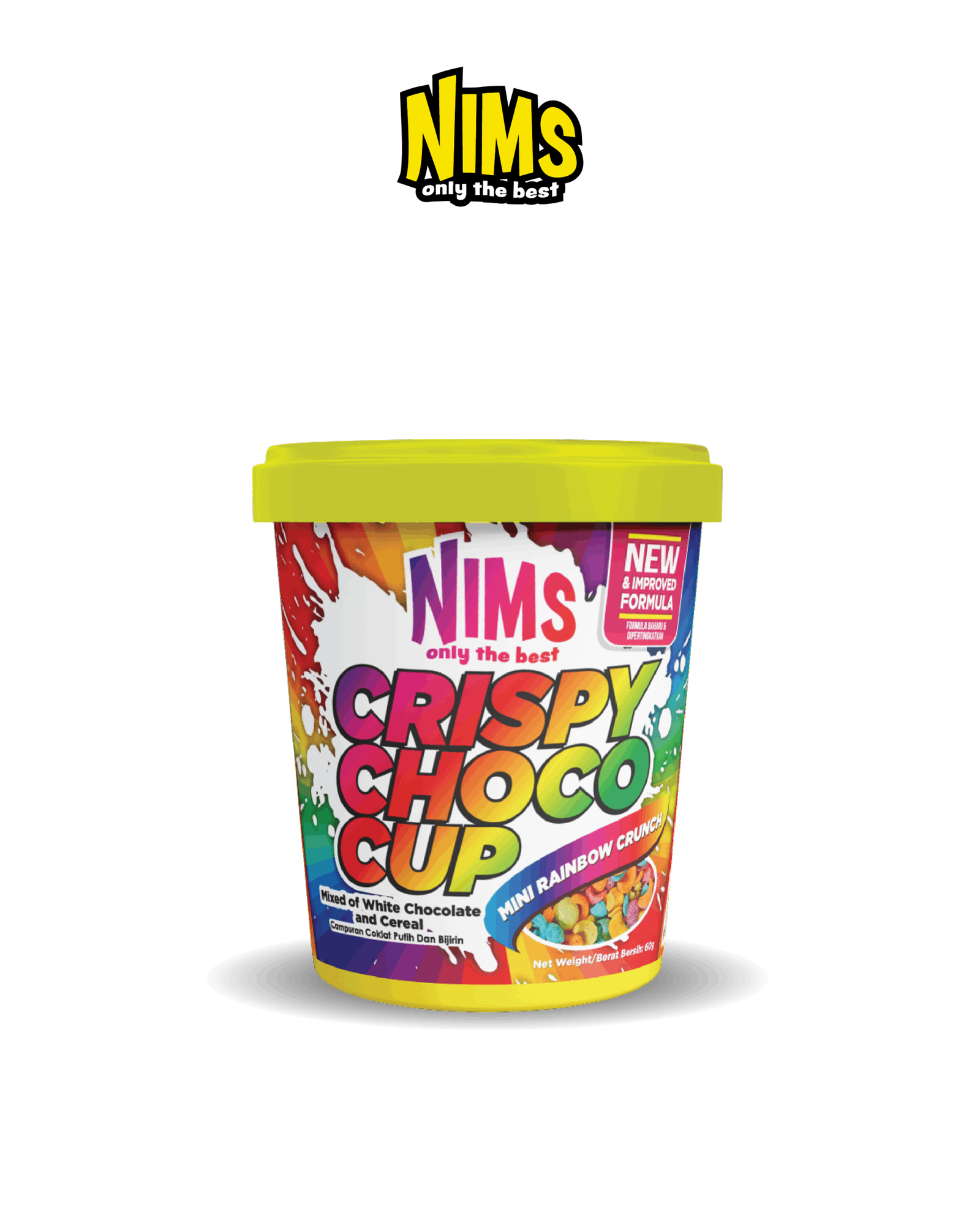 Socola Trắng Nims giòn tan chảy Hạt khuyết Choco Cup Ly 60g
