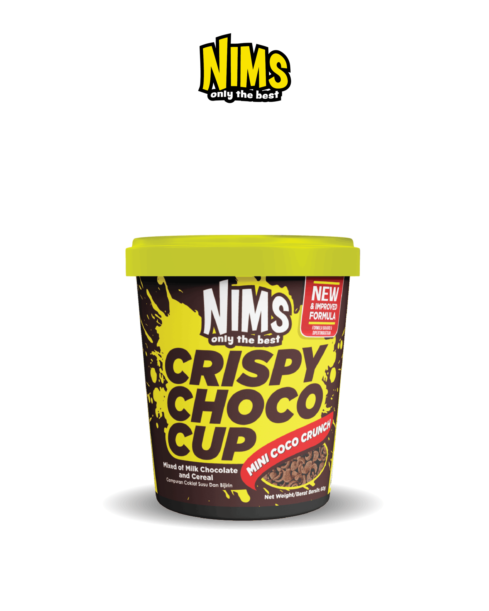 Socola Sữa Nims giòn tan chảy Hạt khuyết Mini Coco Crunch Ly 60g